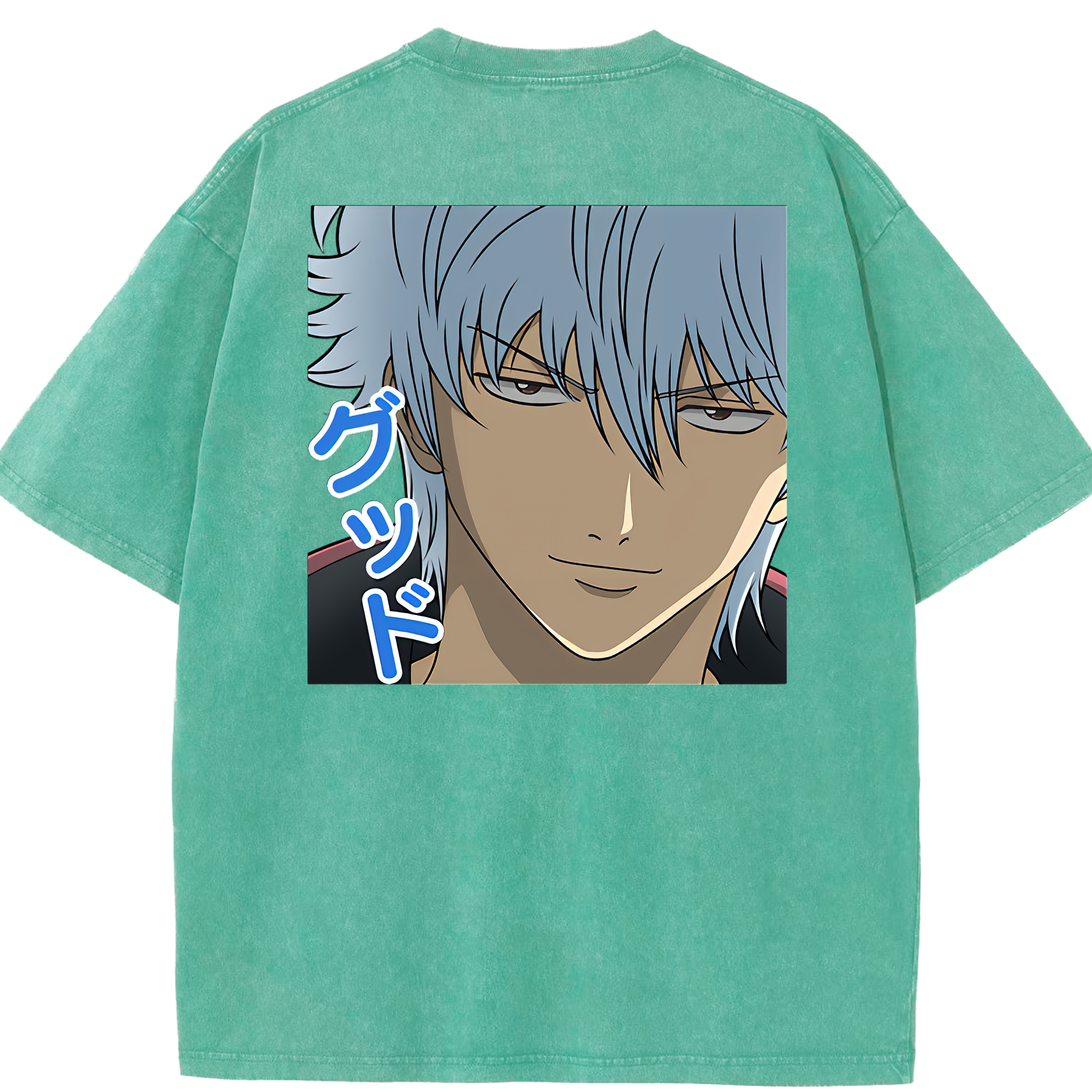 （画像用） ぎんたま 坂田銀時（さかたぎんとき） 神楽 志村新八（しむら しんぱち） GINTAMA Sakata Gintoki Kagura Shimura Shinpachi 綿100% ヴィンテージ風 半袖Tシャツ（背面プリント）